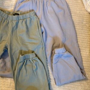 Brandy Melville Lavender  and sage green Joggers
